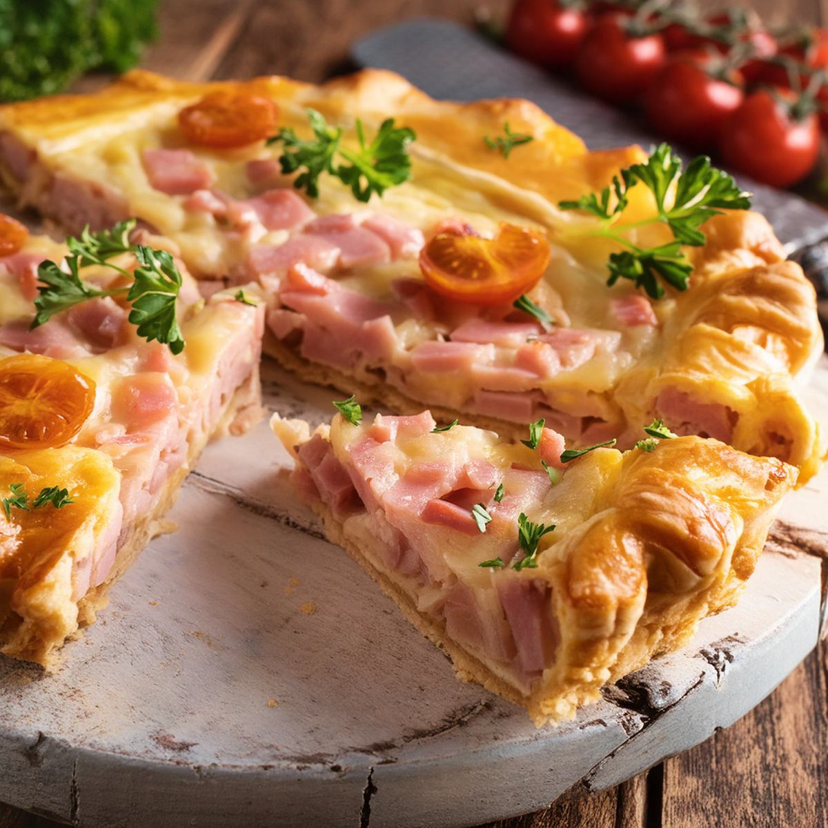 Torta Salata con Prosciutto Cotto e Provola