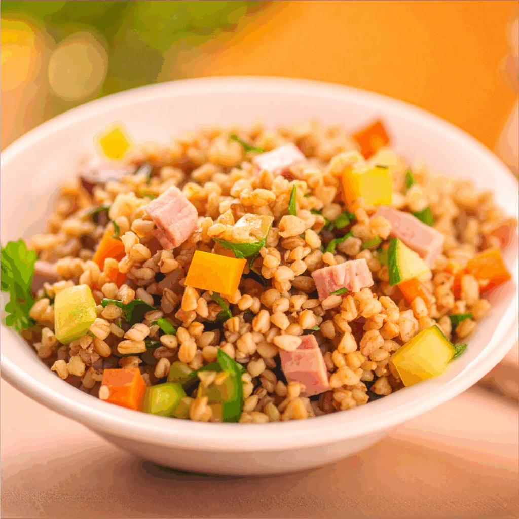 farro con prosciutto cotto