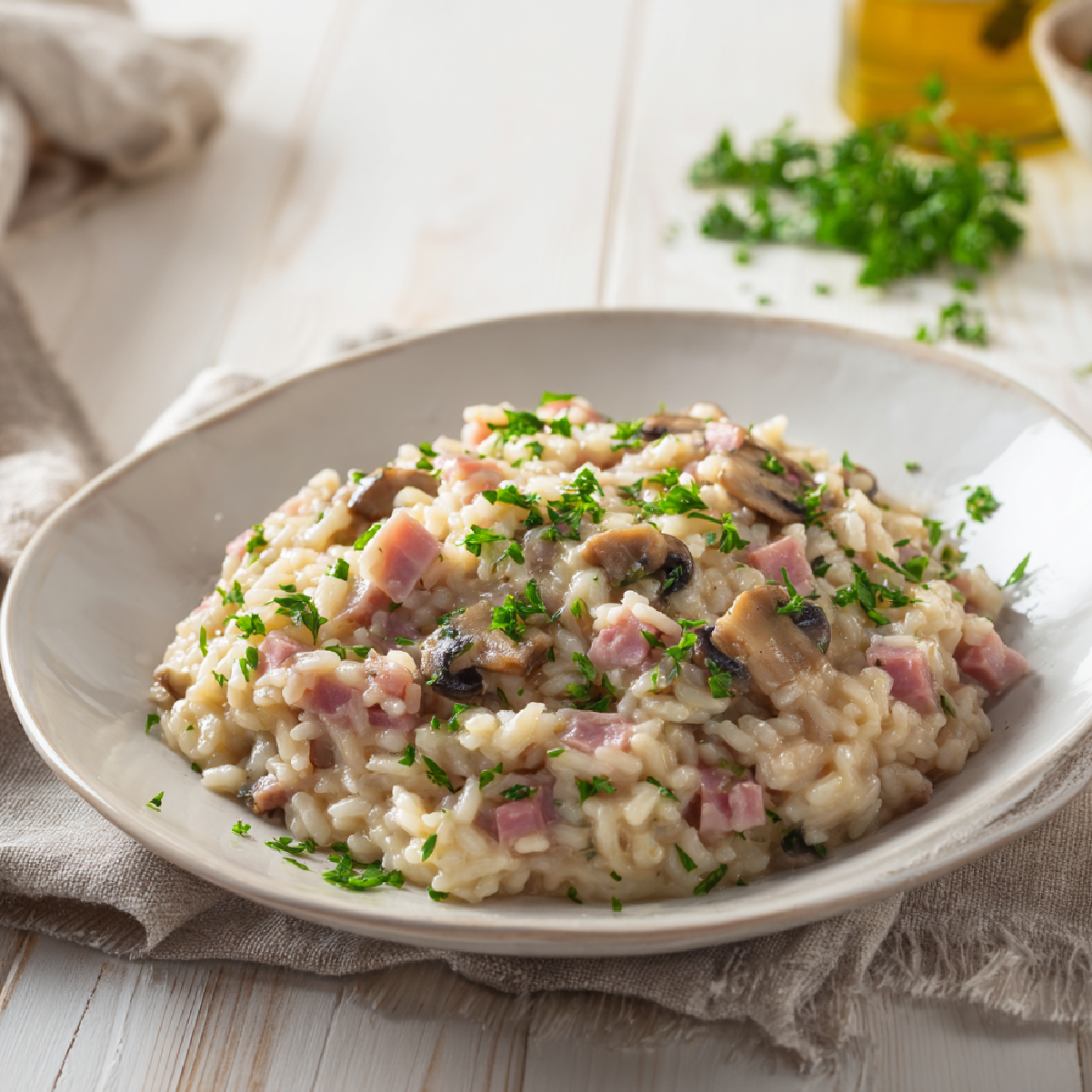Risotto con prosciutto cotto