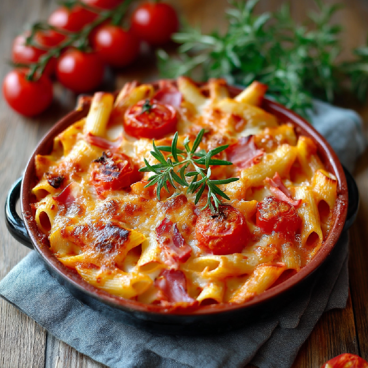 Pasta al forno con prosciutto cotto