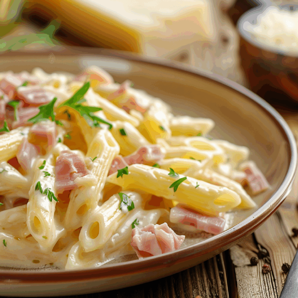 Pasta al prosciutto cotto e panna