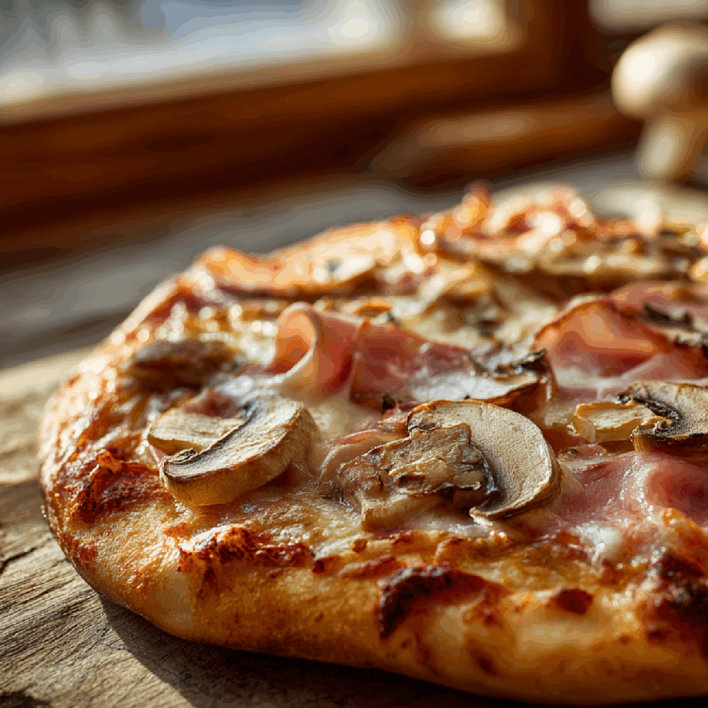 Pizza con prosciutto cotto